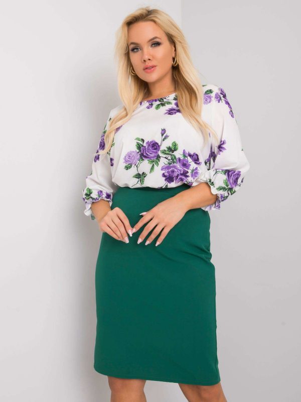 Delly Dark Green Plus Size Pencil Skirt