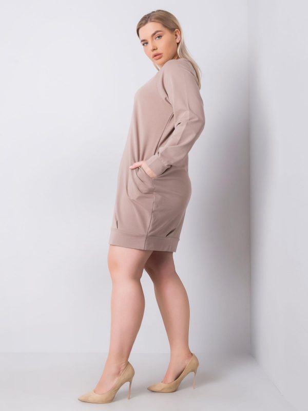 Ariadne's dark beige plus size dress