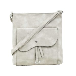 Grey bag with decorative pocket