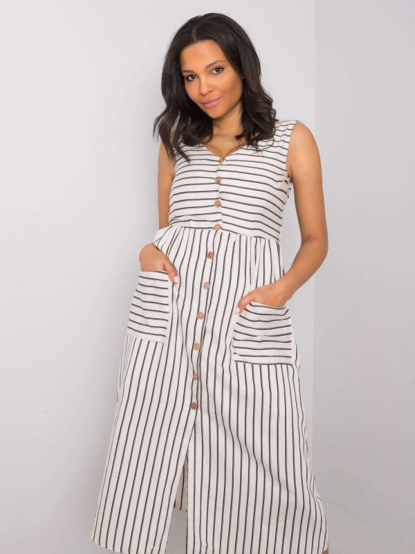 Ecru striped dress Naina RUE PARIS