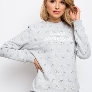 RUE PARIS Light Grey Sweatshirt Savannah