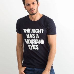 Navy blue men's t-shirt with inscription