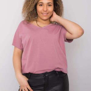 Cassie Dirty Pink Plus Size V-Neck T-Shirt