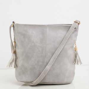 Grey faux leather handbag