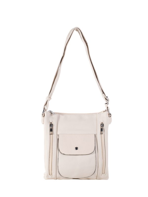 Light Beige Women's Eco Leather Shoulder Bag