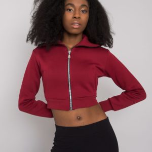 Burgundy short cardigan sweatshirt Ann RUE PARIS