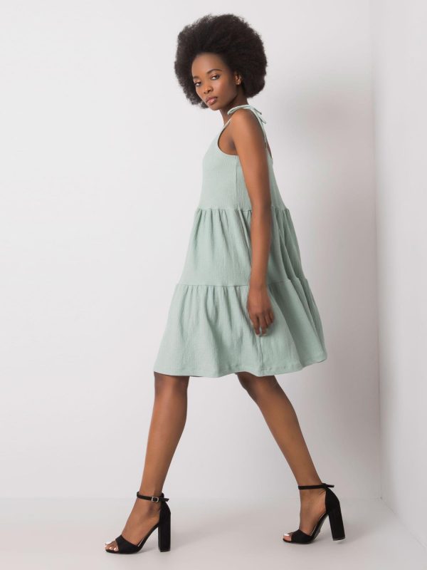 Light green flounce dress Manon RUE PARIS