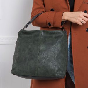 Dark green eco-leather bag