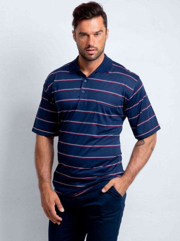 Navy Blue Plus Size Polo Shirt Showup