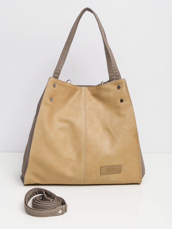 Beige faux leather bag