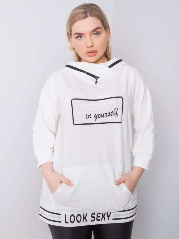 Ecru plus size hoodie Asti