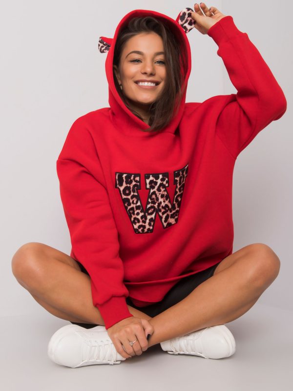 Red Bari Hooded Sweatshirt