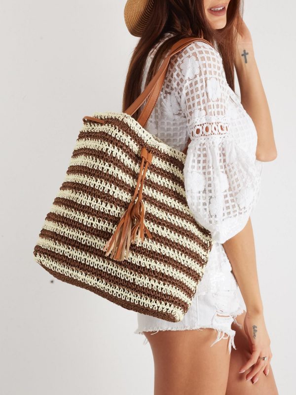 Brown Braided Ladies Bag