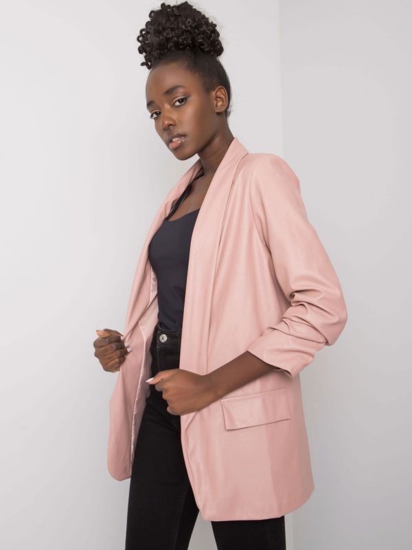 Dirty pink jacket made of eco leather by Shane