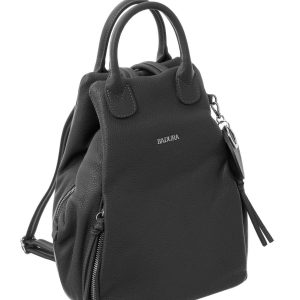 Grey leather backpack BADURA