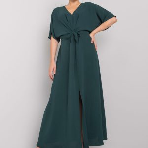 Dark green dress with slit Bethany RUE PARIS