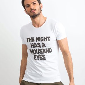 White Men's T-Shirt with Lettering