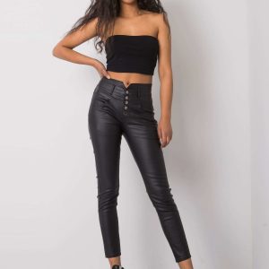 Black Ariella Waxed Pants