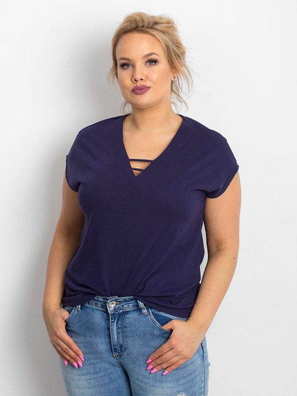 Navy blue plus size t-shirt Darlyne