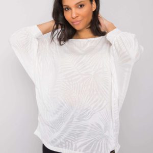 White plus size blouse Louna RUE PARIS