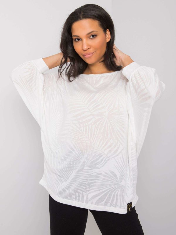 White plus size blouse Louna RUE PARIS