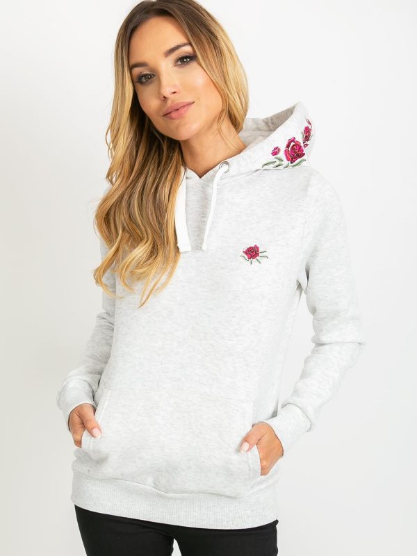 Light Grey Sweatshirt Rose