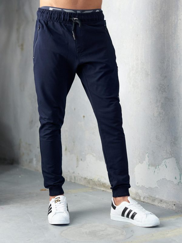 Navy blue slim fit men's sweatpants