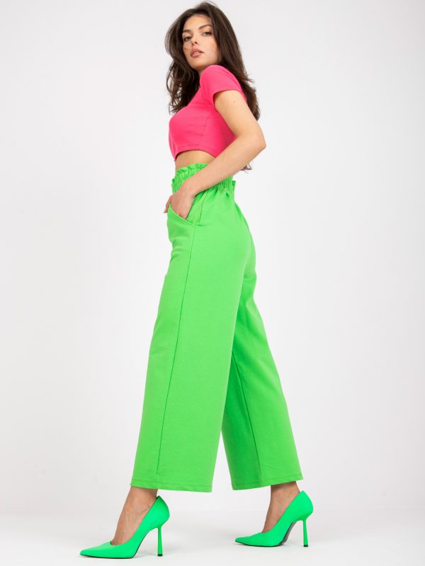 Light Green Basic High Waist Sweatpants