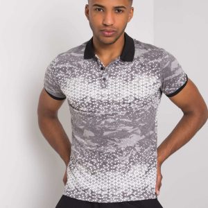 Grey and White Jacob Men's Polo Shirt