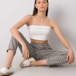 Grey Primrose Checkered Trousers