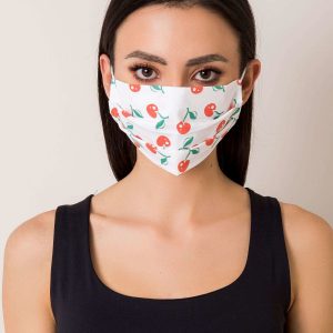 White protective mask with fruit print