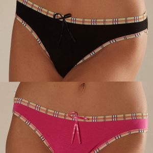 Black and pink women's panties 2-pack