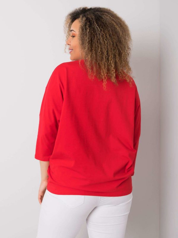 Women's Red Blouse in Cotton Filippa