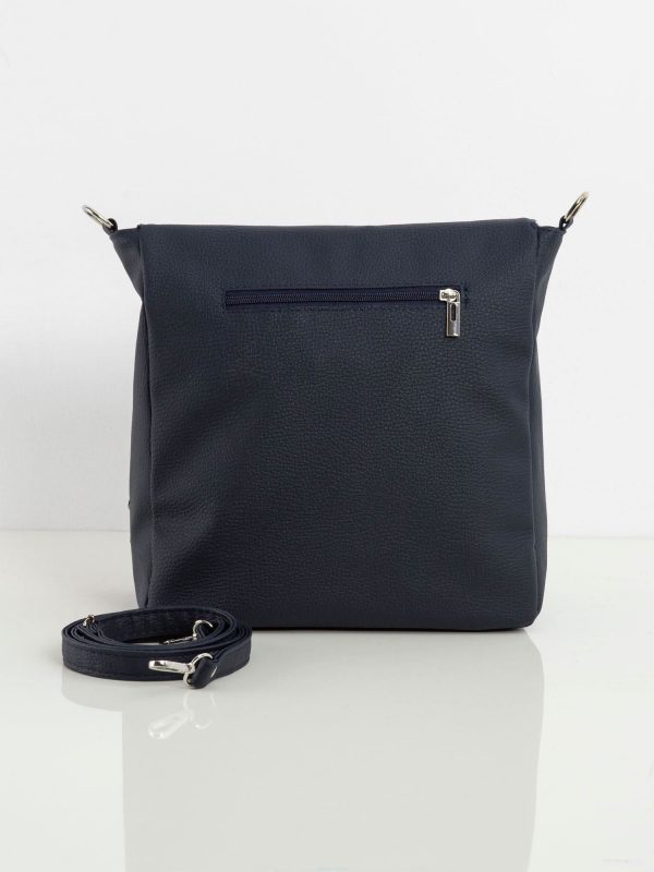 Navy blue eco-leather women's bag