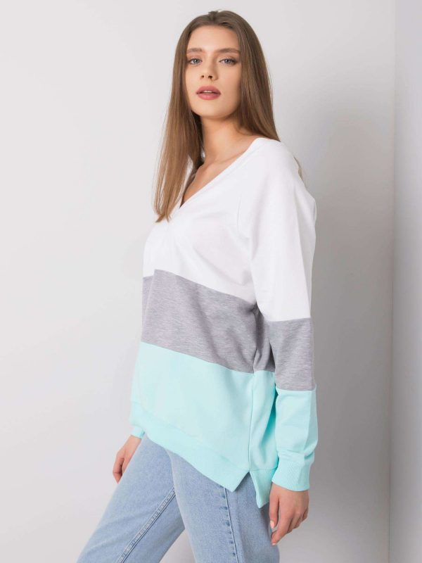 White and mint sweatshirt Lotta RUE PARIS