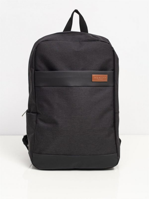 Black Laptop Backpack with External Pocket