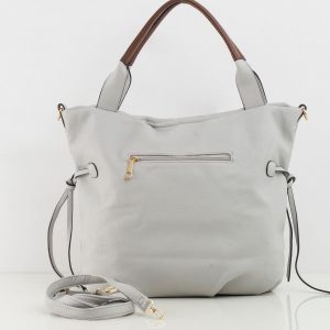 Light Grey Eco Leather Shoulder Bag