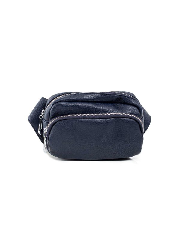 Navy blue eco-leather kidney sachet