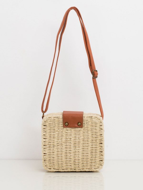 Beige braided handbag