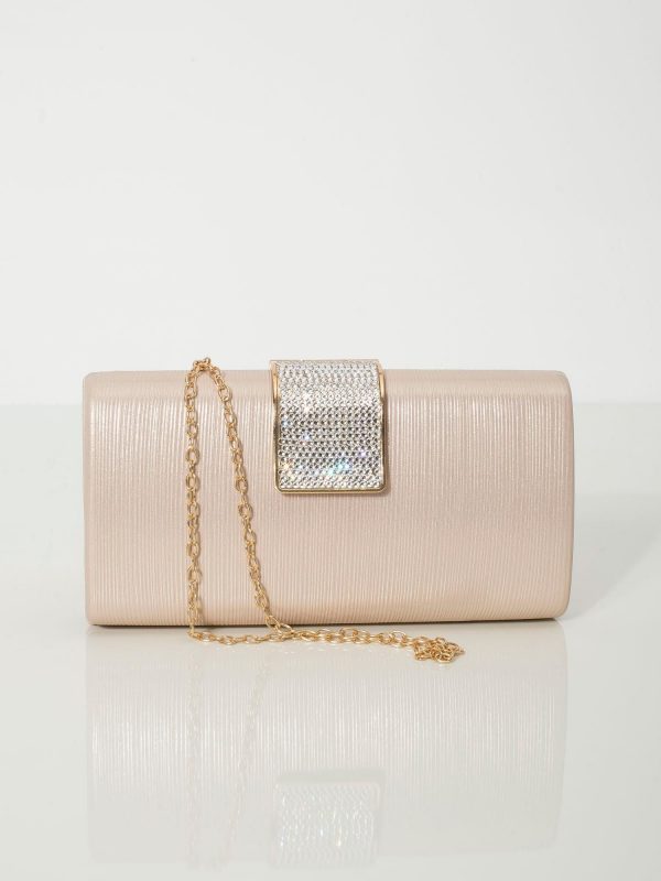 Beige clutch bag