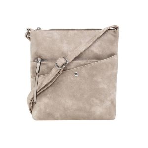 Dark beige ladies bag with pockets