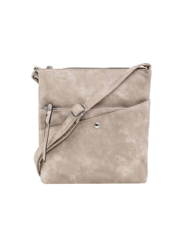 Dark beige ladies bag with pockets