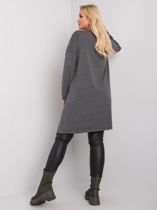 Dark gray tunic plus size with Lara pockets