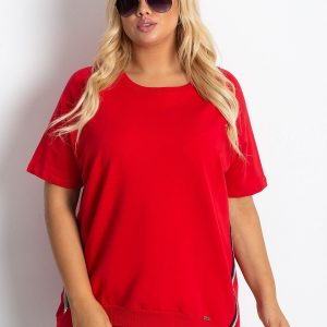 Red Plus Size Holiday Blouse