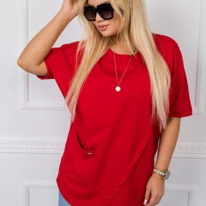 Red plus size blouse Ava