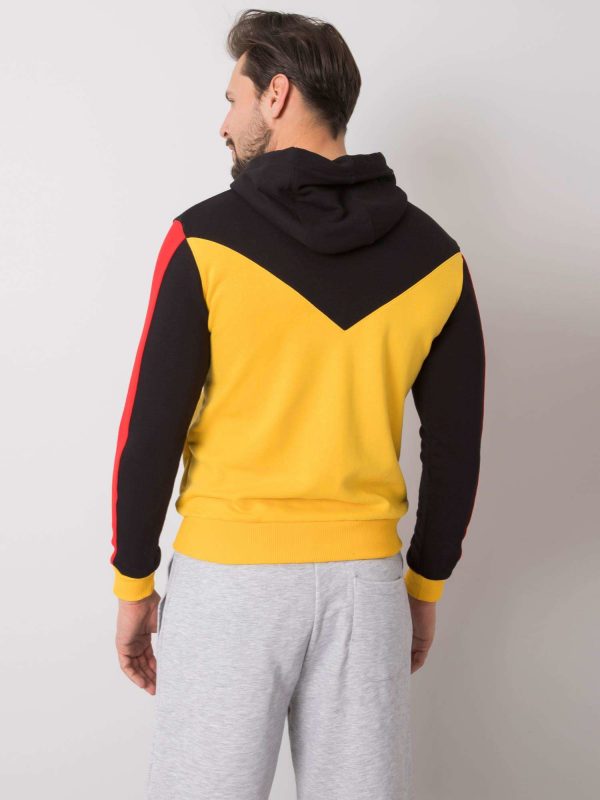 Braxton Men's Black and Yellow Hoodie