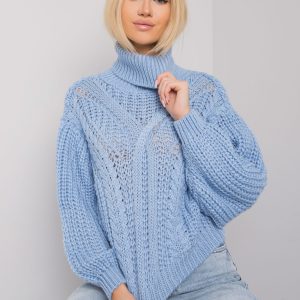 Mansfield RUE PARIS women's blue turtleneck sweater