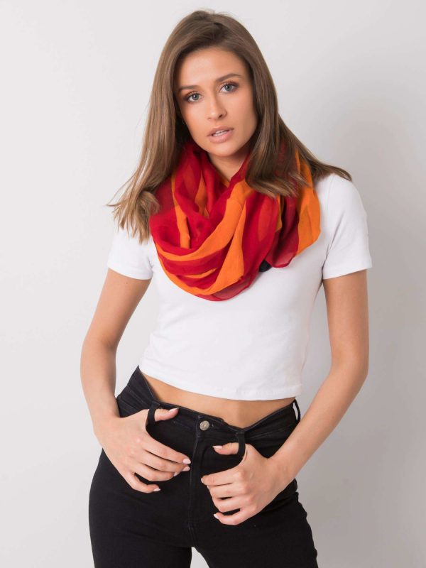 Red-orange pattern scarf