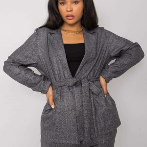 Grey Blue Elegant Plus Size Set Anthonia