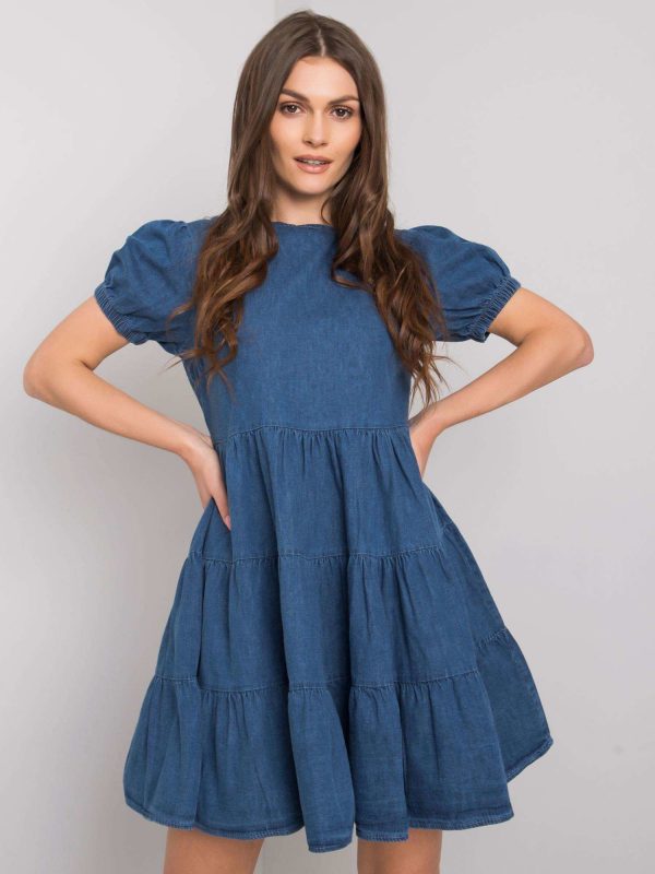 Dark blue denim dress Anissa RUE PARIS